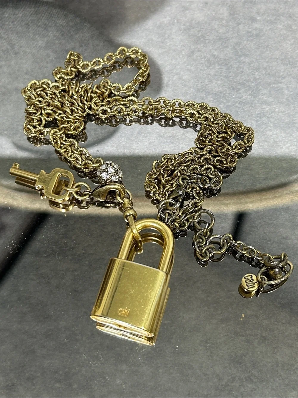 Gold Padlock Charm Layered Necklace - Women Jewelry